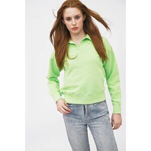 Mint Green Raw Cotton Thick Sweatshirt with ❤️